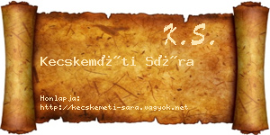 Kecskeméti Sára névjegykártya