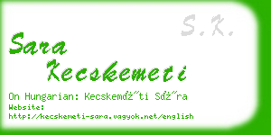 sara kecskemeti business card